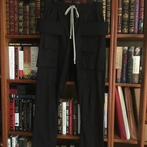 Rick Owens DRKSHDW Black Drop pocket / multi pocket straight leg pant size M